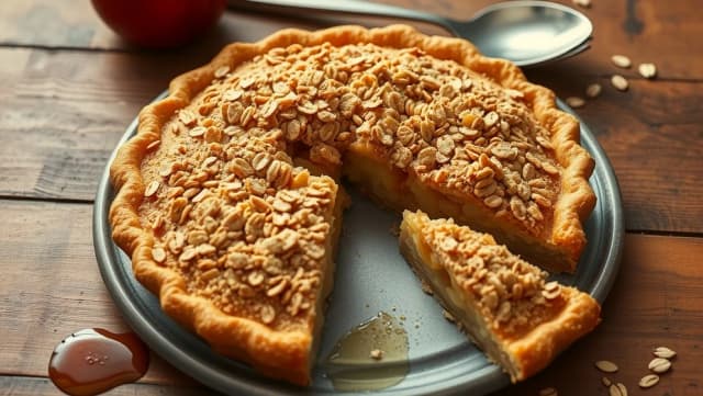 Äppelpaj med havregryn och sirap