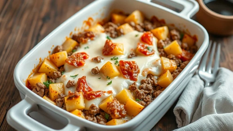 Krämig köttfärsgratäng med potatis