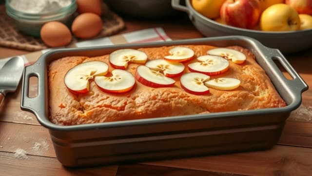 Lyxig äppelkaka i långpanna från början
