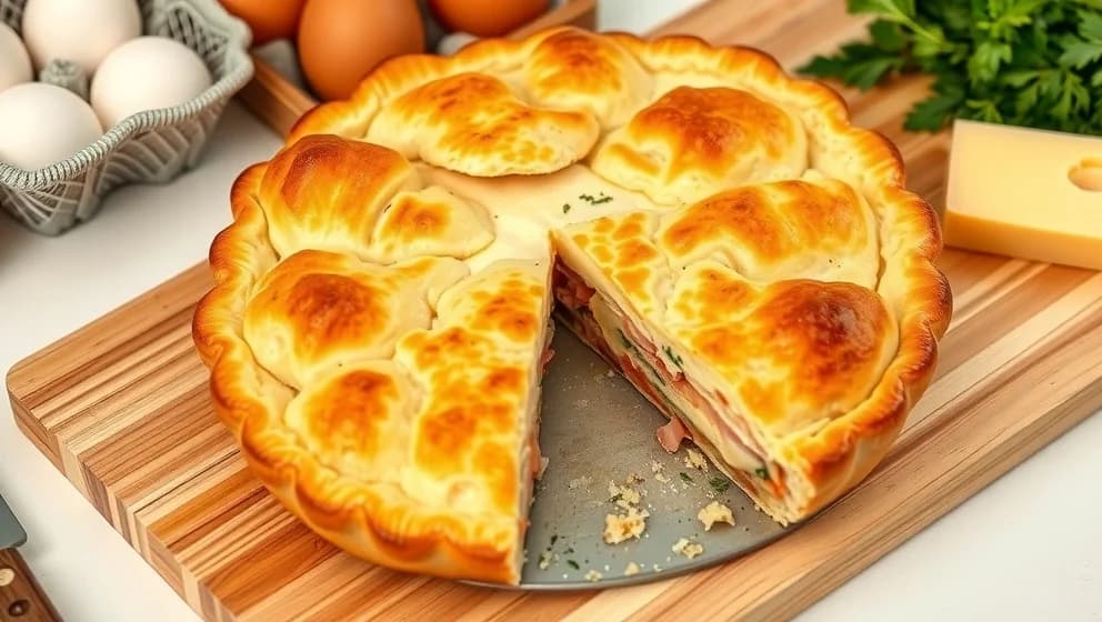 Enkel ost och skinkpaj hemma