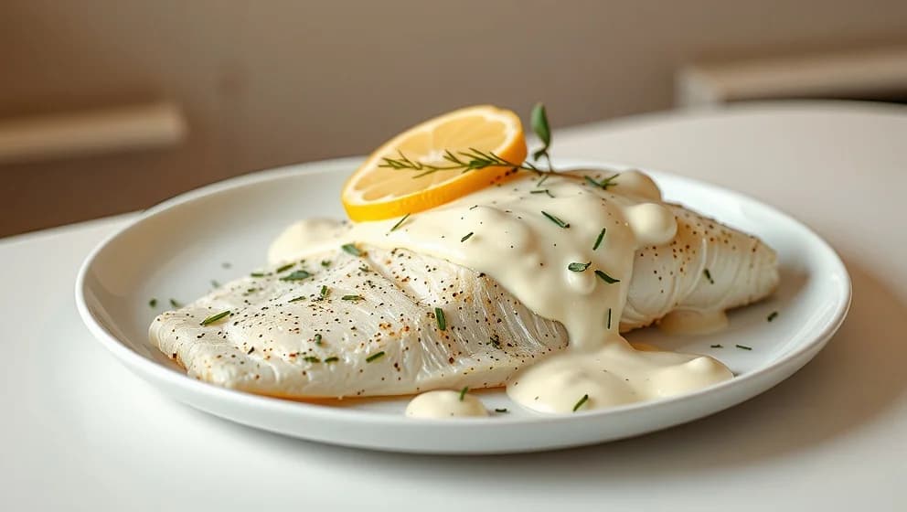 Vit sås till fisk som smakar gott